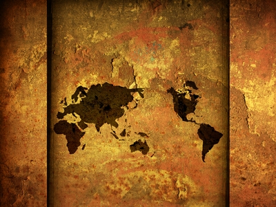 World Map Vintage Art