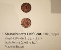 Boston 1795 time capsule Massachusetts 1/2 Cent
