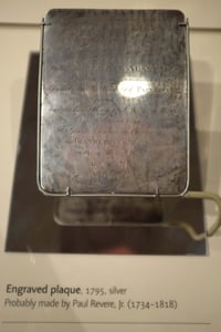 Boston 1795 time capsule silver plaque