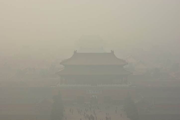 The Forbidden City under a cloud of smog - Beijing, China