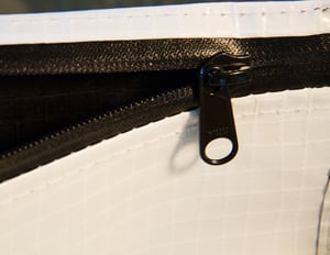 Intercept woven stitched zipper