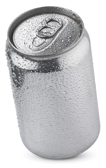 Condensation forms easily on this aluminum can